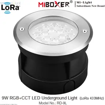 MiBoxer RD-9L 9 Вт RGB + CCT Светодиодный подземный светильник (LoRa 433 МГц) AC12V/DC12V 24V IP68 Водонепроницаемый RF Пульт дистанционного управления WiFi APP Control
