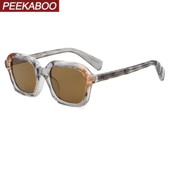 Peekaboo винтажные солнцезащитные очки ретро женщины CP ацетат uv400 квадратные солнцезащитные очки для мужчин 2024 горячая распродажа коричневый черный высокое качество