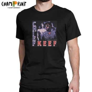 Винтажные мужские футболки Chief Keef, новинка для певицы, футболки с круглым вырезом и коротким рукавом, Одежда из хлопка с принтом