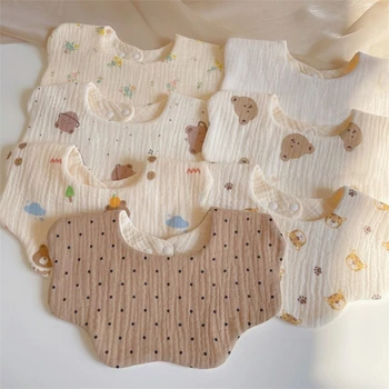 Детские нагрудники для еды, слюнявый нагрудник для новорожденных, полотенце от слюны, Высокопоглощающая ткань для отрыжки, детское полотенце для лица унисекс с мультяшным принтом
