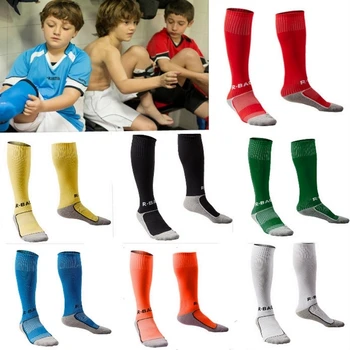 Детский спорт для мальчиков, Бейсбол, Футбол, Однотонные длинные носки выше колена, носки для хоккея, Футбольные носки для мальчиков