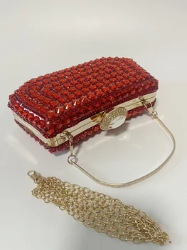 Модная вечерняя сумочка со стразами, женский клатч для ужина или наплечная сумочка Daimond, съемная цепочка ZY922-1