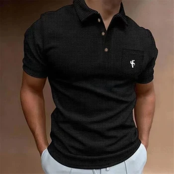 Новая мужская летняя брендовая рубашка-поло, мужской дышащий топ с коротким рукавом, Деловая Повседневная рубашка-поло, Мужские спортивные футболки, футболка, топ