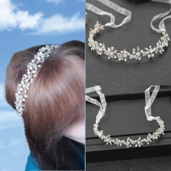 Серебристые повязки на голову для женщин невесты ручной работы со стразами диадемы для волос свадебные аксессуары для волос королева повязка на голову подарок