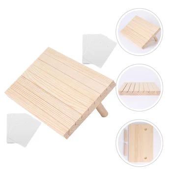 1 Комплект деревянной подставки для показа серег Устойчивый держатель дисплея с карточками для серег