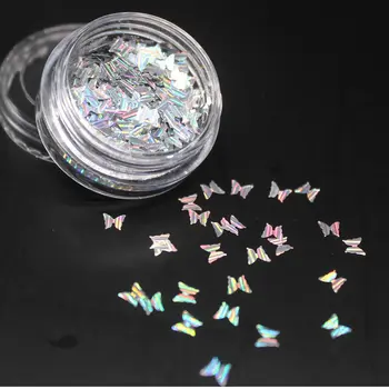 1 ШТ Голографические хлопья блеска для ногтей в форме бабочки Блестящие 3D Красочные блестки Лак для ногтей Маникюр Художественное оформление ногтей