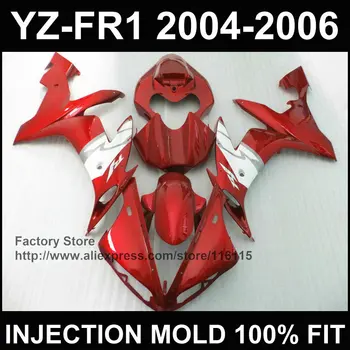 100% Подходящие детали обтекателя для YAMAHA YZF R1 2004 2005 2006 YZFR1 04 05 06 YZF1000 красные комплекты обтекателей с полным впрыском