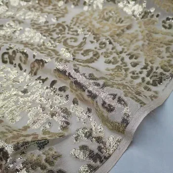 12 мм шелковая ткань для платья Somali Dirac Swissdot с металлическим блеском из жаккарда для шитья