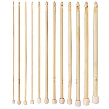 12 шт. /компл. 3-10 мм Натуральный бамбук, одноконечные афганские тунисские крючки для вязания, спицы, бесплатная доставка, аксессуары для вязания крючком