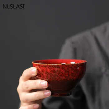 1шт Чайная чашка в китайском стиле Керамическая чайная чашка Чайная чаша Домашняя персональная одиночная чашка ChaZhan Anti Scaling Ретро Многоцветная мастер Чашка