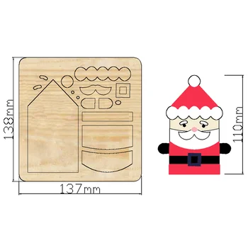 2022 Новые рождественские штампы для резки Санта-Клауса, деревянные штампы, подходящие для обычных штамповочных машин на рынке