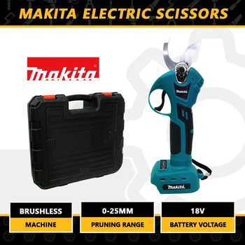 2023 Электрические ножницы Makita 18V, аккумуляторные электрические ножницы, перезаряжаемые для обрезки фруктовых деревьев в саду