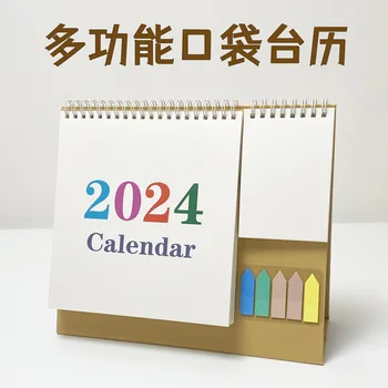2024 новый английский настольный календарь, календарь планирования записей, многофункциональный карманный настольный календарь, офисный настольный календарь