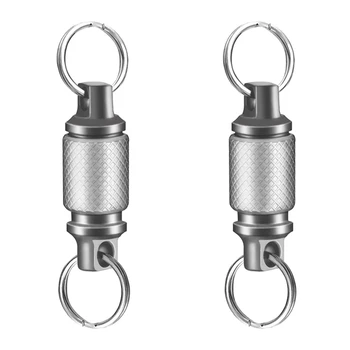 2X Титановый быстроразъемный брелок, съемное кольцо для ключей, раздвигающийся брелок, держатель для ключей, аксессуар для сумки/кошелька/ремня