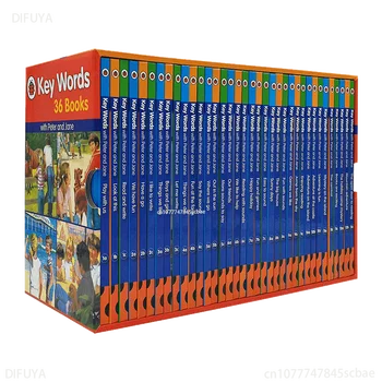 36 Книг / набор Божья коровка Ключевые слова с Питером и Джейн Английский для чтения с картинками Учебник для детей раннего возраста Книга по волшебной акустике