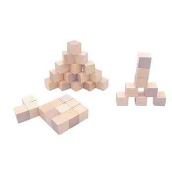 36 шт. мини-деревянных кубических блоков точной резки деревянных квадратных блоков для игр детей