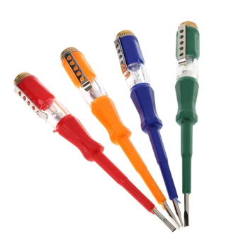 367D Красочная тестовая ручка Портативная плоская отвертка электроинструмент осветительное устройство