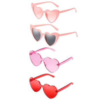 4 шт. винтажные солнцезащитные очки в виде сердечек для женщин, розовые солнцезащитные очки в виде сердечек оптом, сувениры для вечеринки Barbi на День рождения для девочек