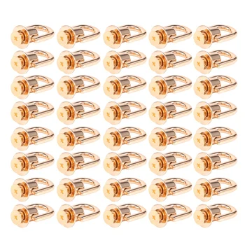 40 Шт. Золотой винт-шпилька с D-образным кольцом, металлическая заклепка с D-образным кольцом, подходящая для винта с кнопкой-шпилькой для кожаного кошелька
