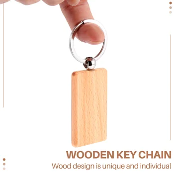 50 пустых деревянных брелоков с прямоугольной гравировкой, идентификатор ключа Можно выгравировать своими руками