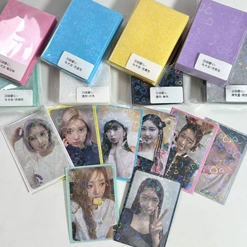 50 шт Чехлы для карточек Kpop с блестящей звездой Love Heart Kpop Toploader Card с рукавами для фотокарточек Idol Photo Cards Защитный чехол для хранения