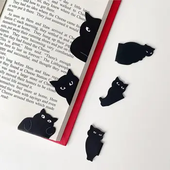 6шт магнитных закладок 6 штук магнитных зажимов для закладок с милым котом, книжная метка с котом, магнитные зажимы для страниц книг для детей и студентов