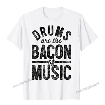 Drums Are The Bacon Of Music Забавный Барабанщик, Винтажная Футболка С барабанной Установкой, Летняя Футболка Для Мужчин, Негабаритные Футболки Harajuku Normal