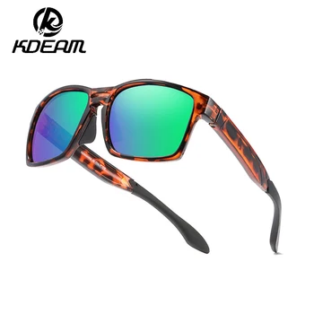 KDEAM Квадратные сверхлегкие солнцезащитные очки Мужские с поляризацией в оправе TR90, с линзами толщиной 1,0 мм, солнцезащитные очки для вождения, женские спортивные очки