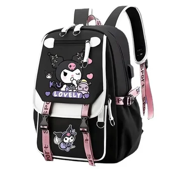 MINISO Sanrio kuromi Mochila Модный рюкзак для девочек, большая вместительная студенческая школьная сумка, дорожный рюкзак, сумка для хранения ноутбука, сумки для книг
