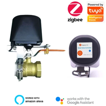 Tuya ZigBee Smart Wireless Control Газовый водяной клапан Smart Home Automation Клапан управления работой с газом С Alexa Google Assistant