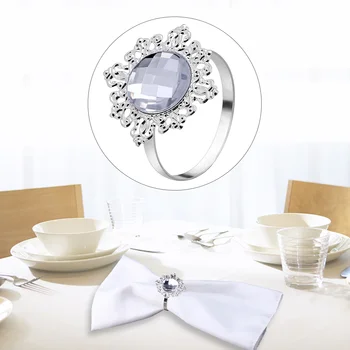 Акриловые кольца для салфеток ROSENICE для свадебных держателей салфеток, украшения для банкетного ужина, Рождественского стола