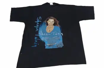 Винтажная канадская певица Шанайя Твен, автор песен, черная футболка большого размера