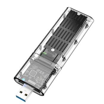 Внешний Корпус M.2 NGFF SATA SSD Высокоскоростной USB3.0 Gen1 5 Гб/с. Прозрачный Чехол для Жесткого диска SATA SSD для ПК Черный