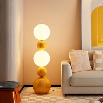 Высококачественная торшерная лампа в форме тыквы цвета гостиной, украшение дивана сбоку, произведение искусства, Прикроватная тумбочка для спальни, Вертикальная декоративная лампа