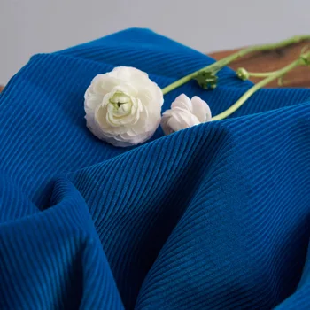 Высококачественные синие хлопчатобумажные ткани Осень зима утолщенная песочная вельветовая ткань Ветровка куртка брюки жилет одежда tela