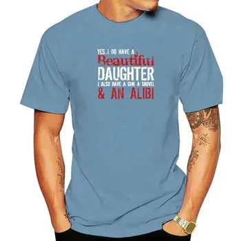 да, у меня действительно есть красивая дочь, у меня также есть пистолет, забавная женская футболка оверсайз, летние топы из 100% хлопка, футболка, женская одежда