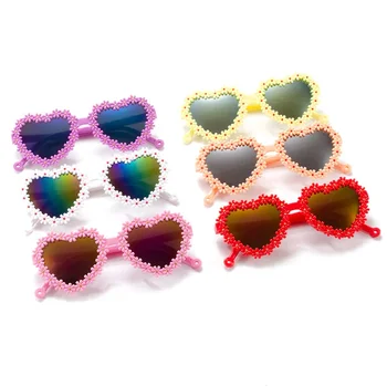 Детские солнцезащитные очки в форме цветка в форме сердца Солнцезащитные очки Модные детские Солнцезащитные очки для девочек и мальчиков Детские солнцезащитные очки для улицы