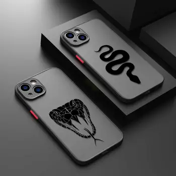 Животное Ядовитые Змеиные Зубы Прозрачный Матовый Чехол Для Телефона iPhone 15 11 14 13 12 Pro Max Mini X XR Xs 8 7 Plus 6 6S 5 5S Чехол