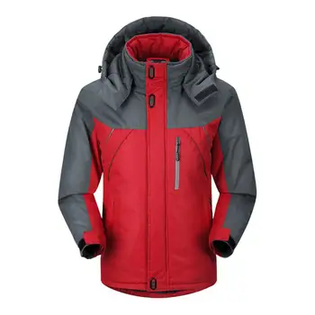 Зимнее пальто С воротником-стойкой для защиты шеи, капюшоном с длинным рукавом, толстой подкладкой, непромокаемая молния, ветрозащитная зимняя куртка
