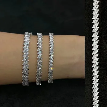 Изготовленный на заказ браслет SLMY01 из серебра 925 пробы marquise small stones Tenni bracelet