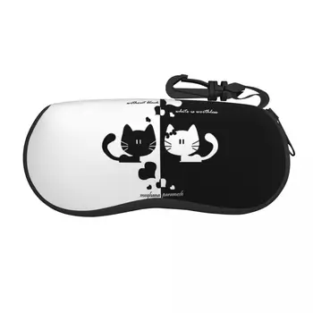 Изготовленный на заказ мультяшный черно-белый футляр для очков Cool Shell, футляр для очков, коробка для солнцезащитных очков
