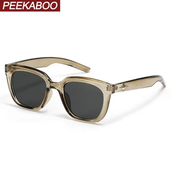 Квадратные солнцезащитные очки Peekaboo для мужчин, бежевый, коричневый, черный, модные солнцезащитные очки для женщин, uv400, 2023, прямая поставка, летнее украшение