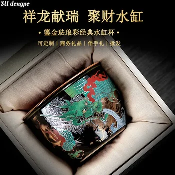 Китайская чашка чая Green Dragon с эмалью Master Cup, Керамическая Чашка для воды Jucai, Роскошная Чаша для черного чая, Деловые Подарки