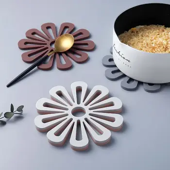 Коврик для кухонных горшков в форме цветка, Прихватки для горячих кастрюль и сковородок, кухонные изоляционные подставки, подставка для горячей посуды
