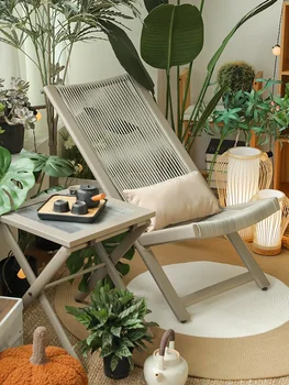 Комбинация стола и стула, балкон для отдыха во внутреннем дворе, складной стол, сад на открытом воздухе, набор стульев из ротанга из трех частей