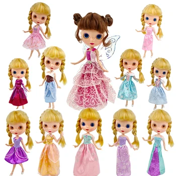 Красочное платье принцессы, модная кукольная одежда для Blythe, кукольное платье для Neo Blythe, аксессуары 1/6, наряды для кукол Licca