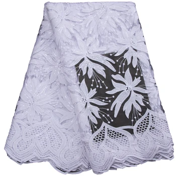 Кружевная ткань из африканского тюля Kalume с блестками 2023, Высококачественные Нигерийские сетчатые кружевные ткани для выпускных платьев Sew F3117