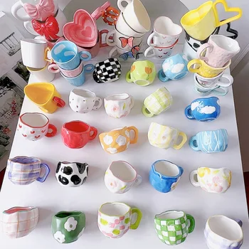 Кружка с ручной росписью, Подглазурная посуда в виде цветов, Керамические чашки и блюдца, креативная кофейная чашка, Кружка, Барная посуда, Уникальный подарок