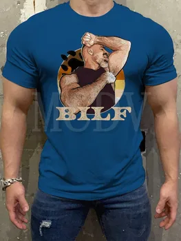 Летняя Мужская Повседневная футболка с круглым вырезом и коротким рукавом с принтом 2023 года, Повседневная футболка с 3D-принтом Bilf Bear Paw Muscle