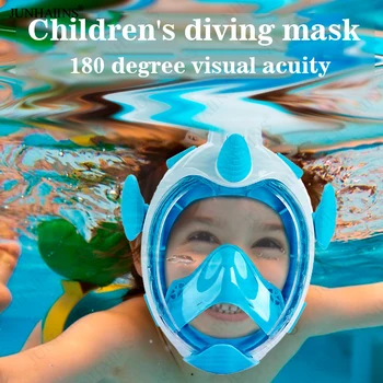 Маска для подводного плавания Детская маска для подводного плавания с маской для подводного плавания с панорамным обзором на 180 ° Удлиненная вентиляционная трубка Водонепроницаемая Защита от запотевания и протечек